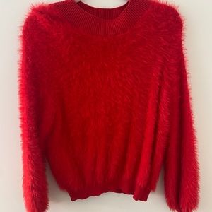 URBAN OUTFITTERS Red Fuzzy Sweater